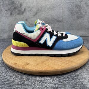 New Balance 574 Shoes Womens Size 7.5 Blue Black Pink ENCAP Retro Sneakers